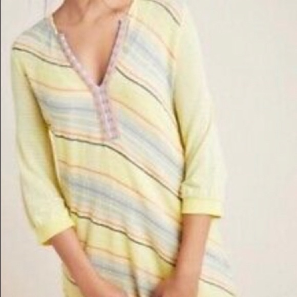 Anthropologie Aldomartins yellow tunic dress S - Picture 2 of 3